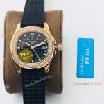 PFF Swiss Patek Philippe Aquanaut Luce Quartz Watch Rose Gold Black Dial